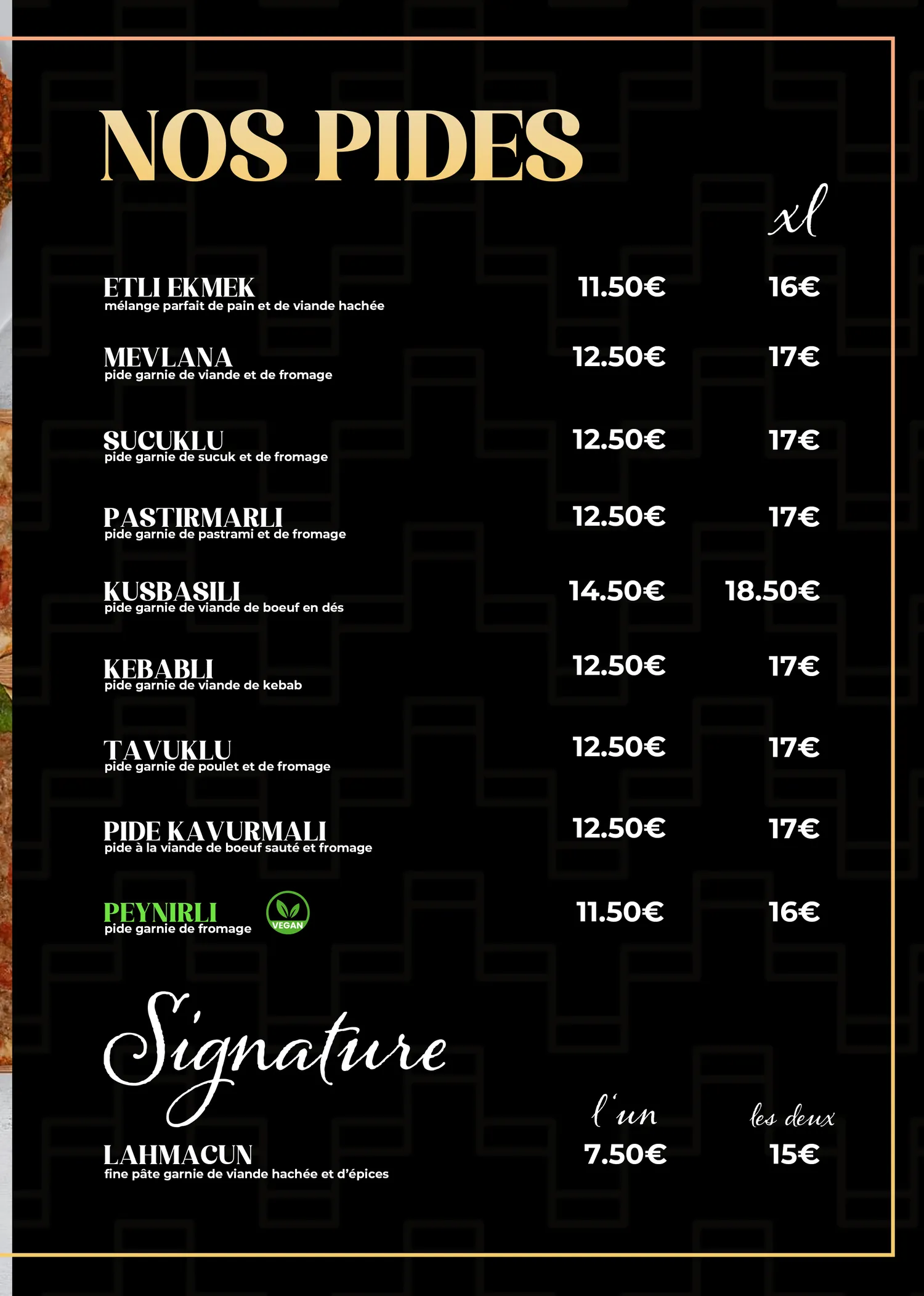 Le Resto Kadirhan, carte du restaurant, page 5 sur 24