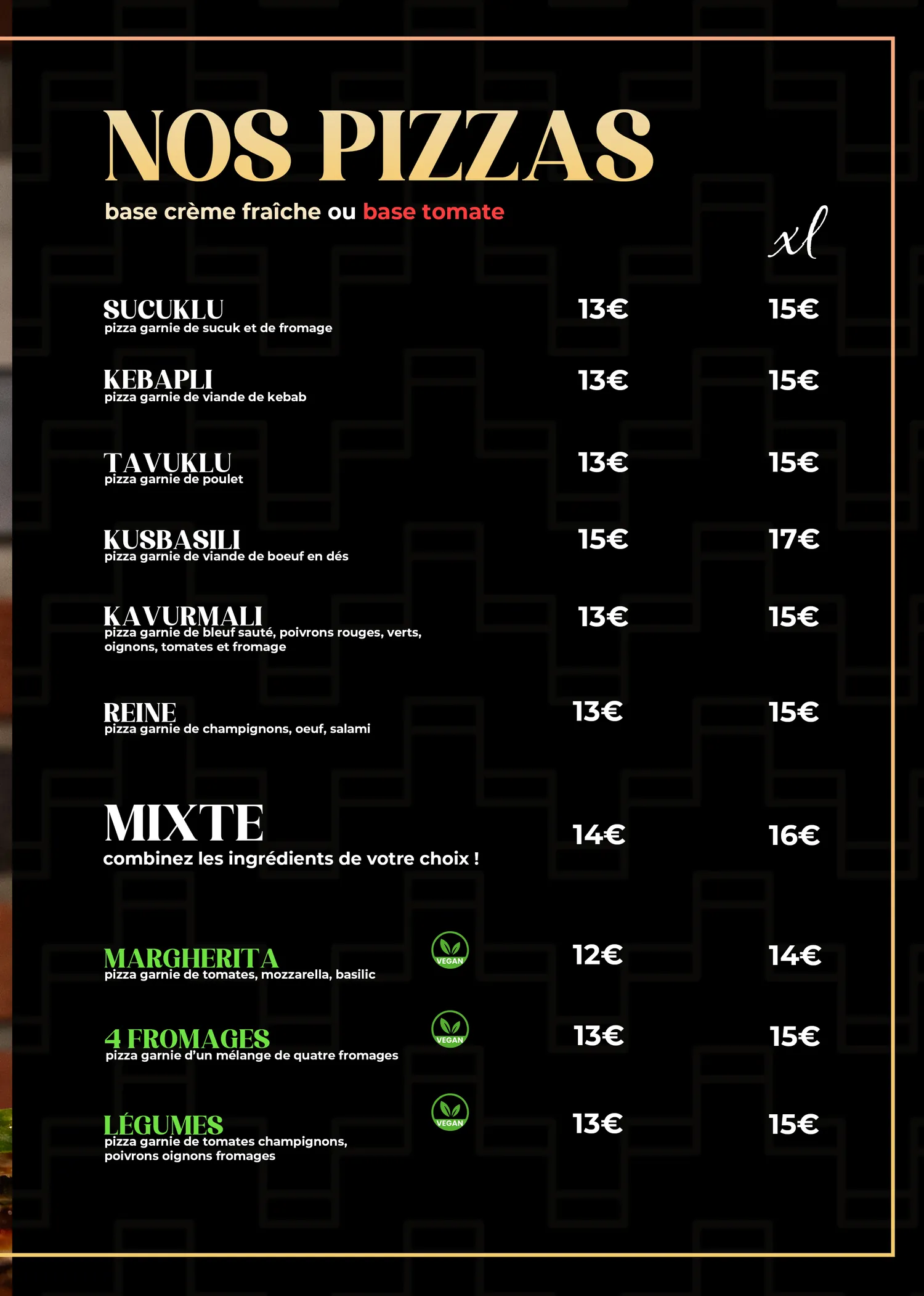 Le Resto Kadirhan, carte du restaurant, page 7 sur 24