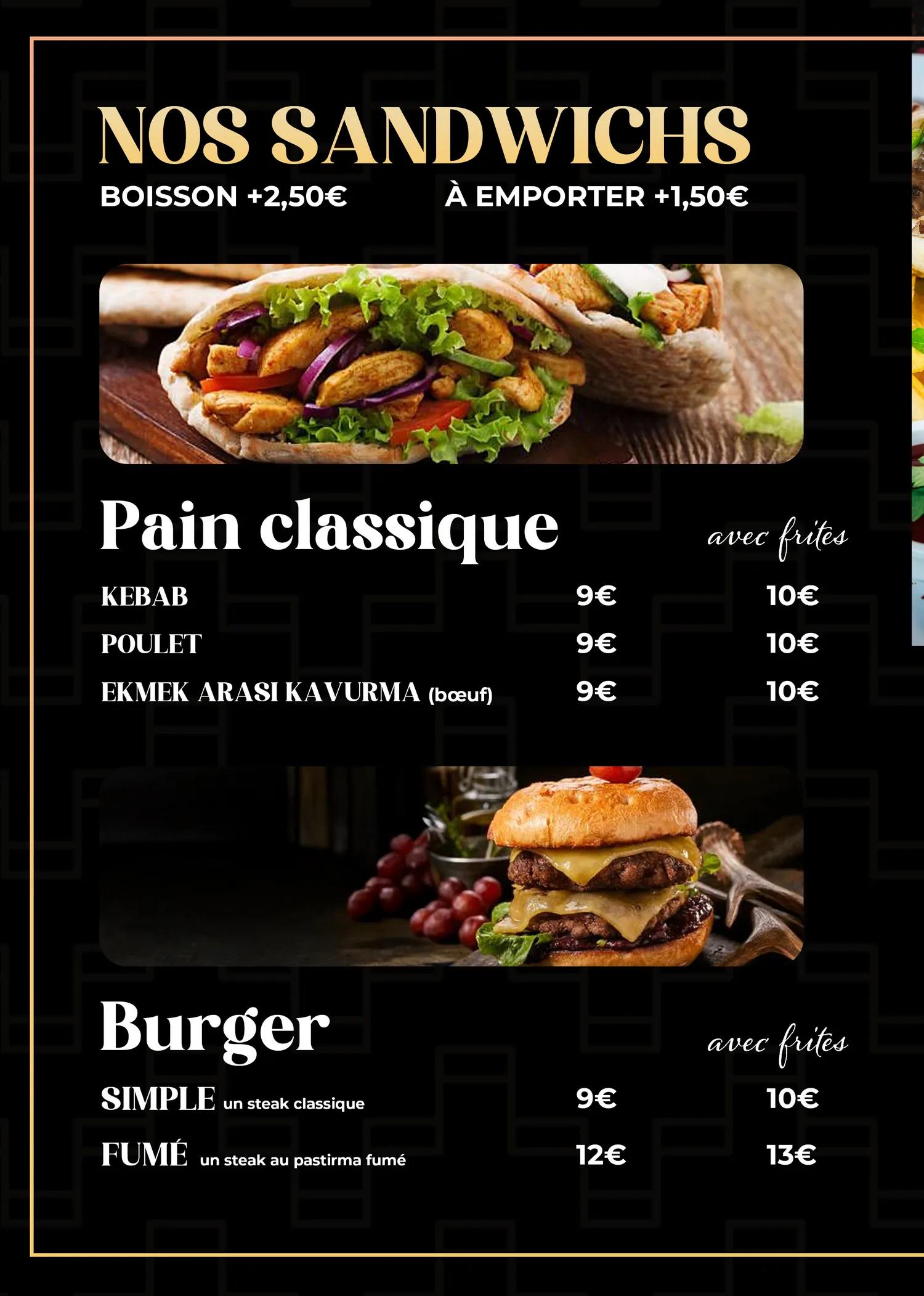 Le Resto Kadirhan, carte du restaurant, page 10 sur 24