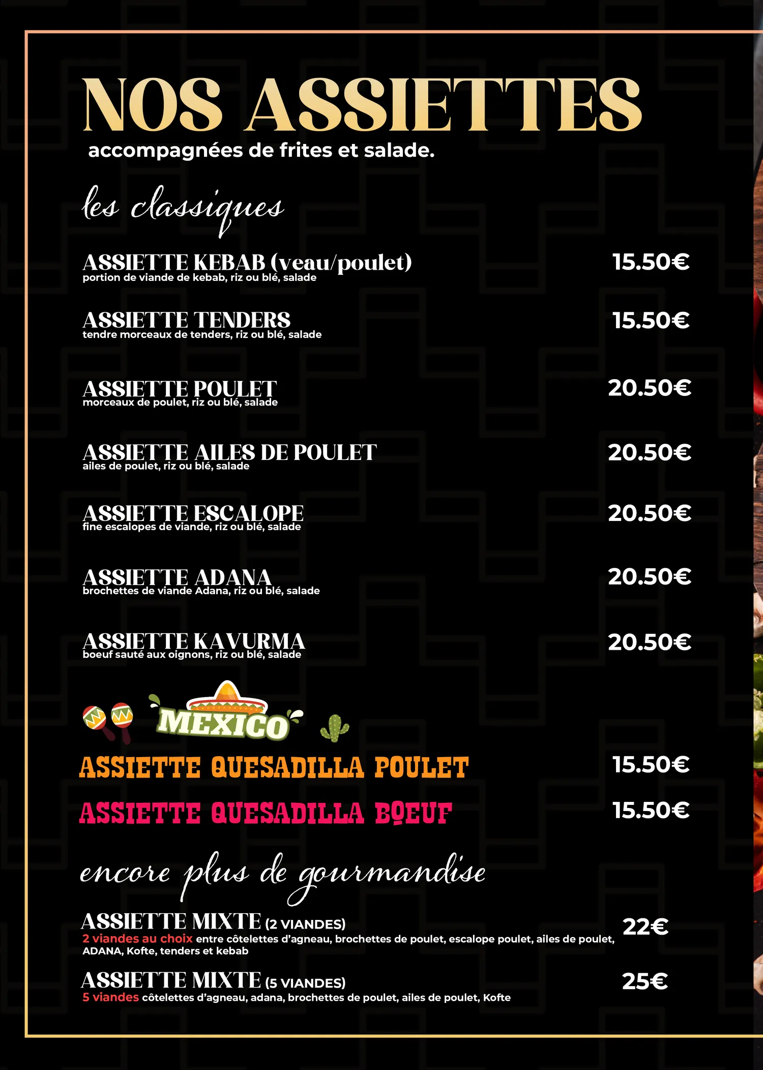 Le Resto Kadirhan, carte du restaurant, page 16 sur 24